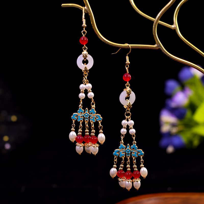 Burnt Blue Earrings | Ancient Style Tang Ming Dynasty Retro Hanfu Accessory