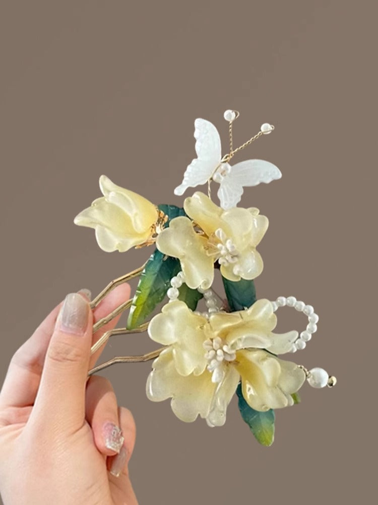 Ancient Style Flower Insert Comb | Chinese Style Hairpin Ornament