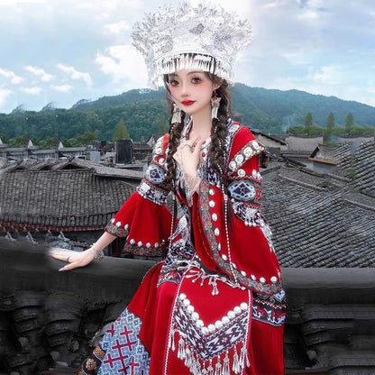 Traditional Ethnic Performance Outfit — Miao Village Inspired Set