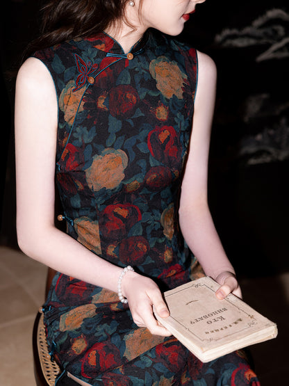 Youthful Long Cheongsam – Socialite High-End Elegant Dress