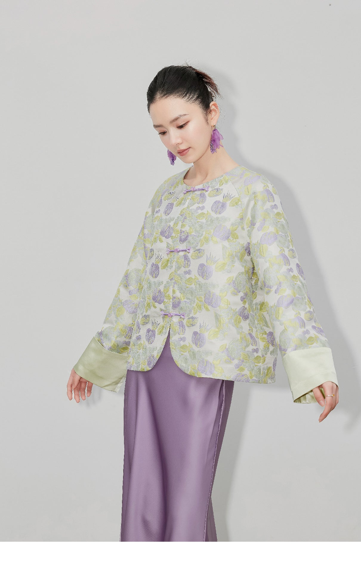 Autumn Women's Tulip Brocade Jacquard Elegant Jacket