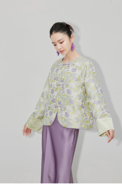 Autumn Women's Tulip Brocade Jacquard Elegant Jacket