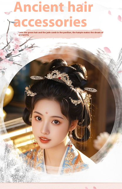 Ancient Style Full Set Hair Accessories Step Shake Tassel Hairpin Tang Palace