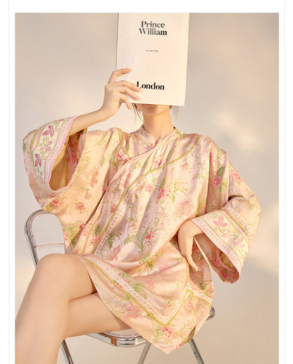 2026 Summer New Chinese Style Printed Rayon Loose Elegant Blouse