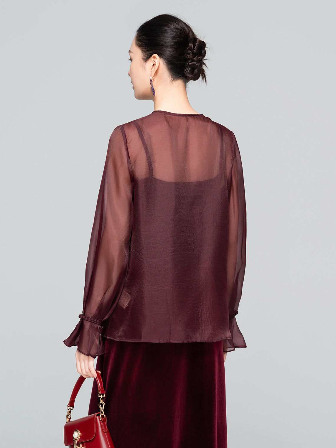 High-End Lightweight Flared Sleeve Blouse for Women
