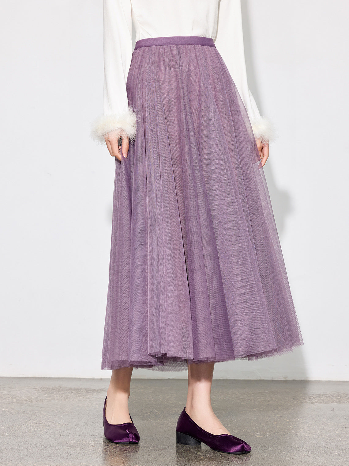Elegant Fairy Tulle Mid-Length Pleated Skirt