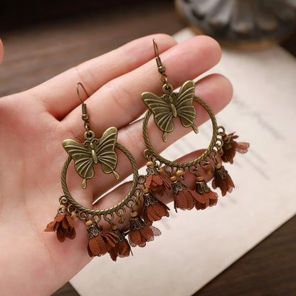 Vintage Boho Tassel Earrings — Niche Chinese Ethnic Long Drop Earrings