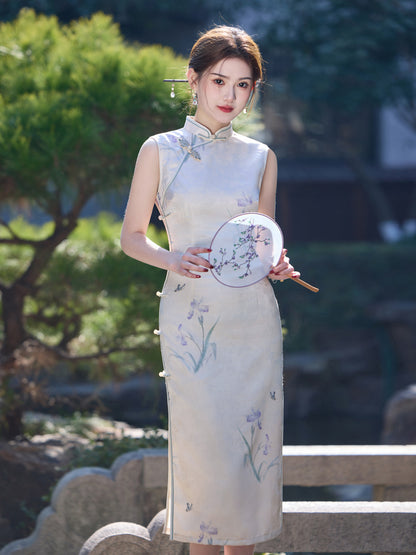 New Chinese Sleeveless Cheongsam – Elegant Jiangnan Retro Style