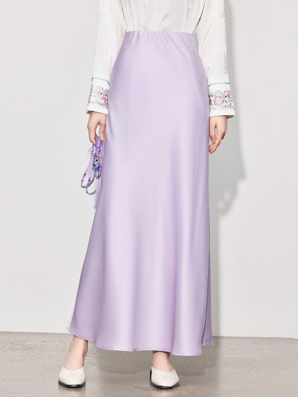 Elegant Smooth Satin Mermaid Long Skirt