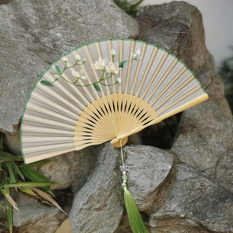 Handmade Suzhou Embroidery Folding Fan — Chinese Style Craft Gift