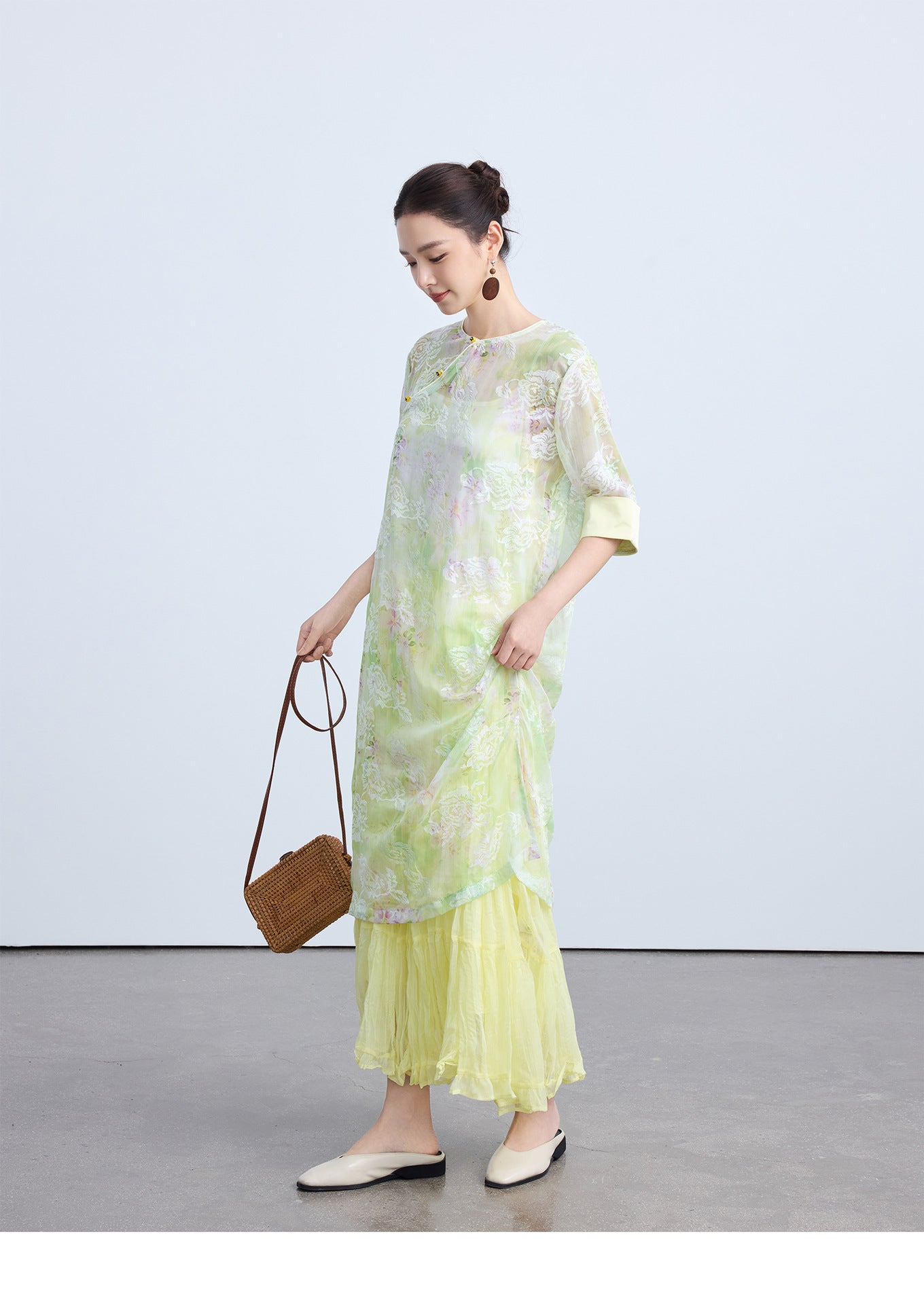 Chic Elastic Waist Patchwork Half Skirt for Women