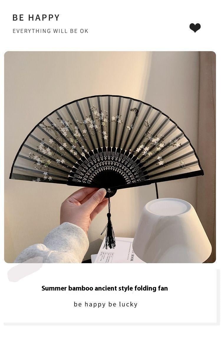 Ancient Style Summer Folding Fan — Small Chinese Dance Handheld Fan