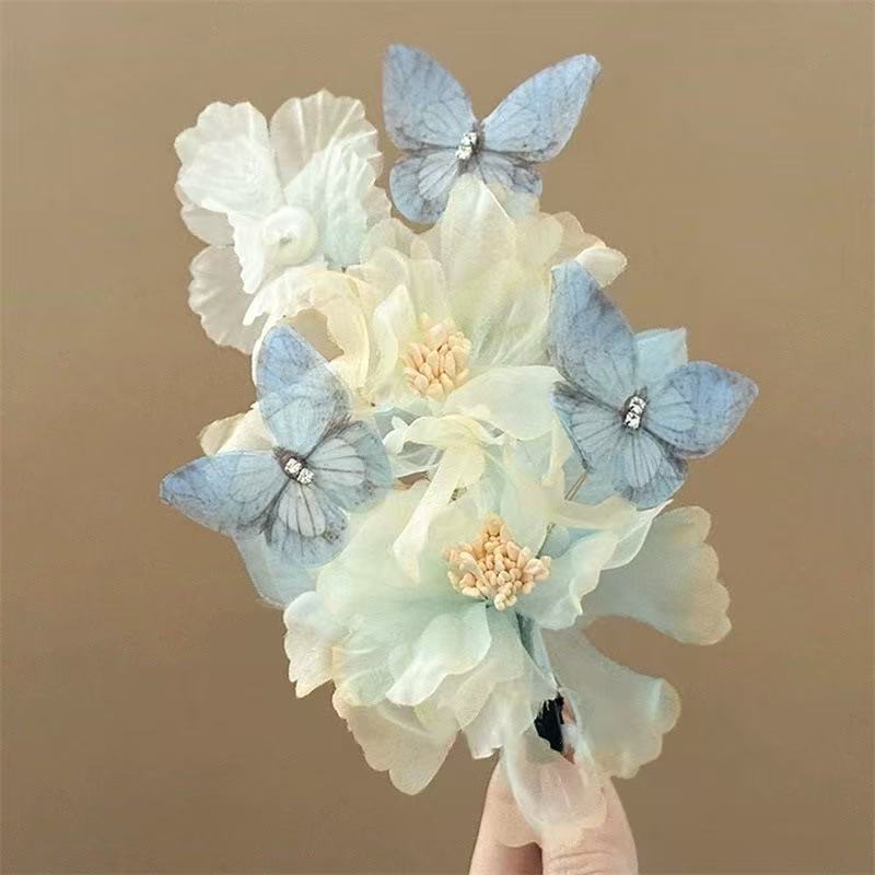 Dreamy Cloud Peony Handmade Silk Flower Hairpin Fairy Hanfu Hair Accessory