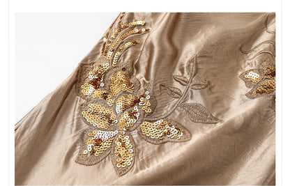 Elegant National Style Sequin Strap Dress | High-End Acetate Bodycon