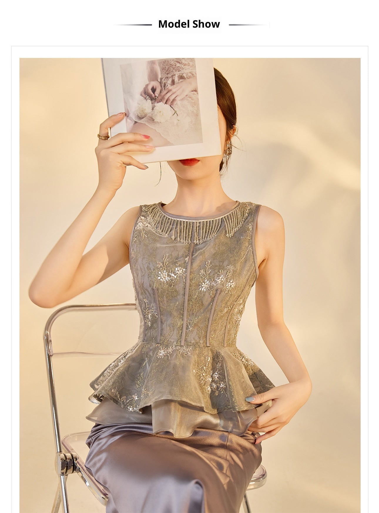 Elegant National Style Jacquard Beaded Embroidery Women's Set