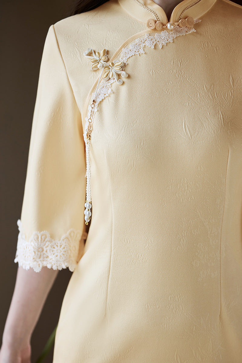 Purple Cheongsam 2025 – Elegant Young Chinese Style Autumn Dress