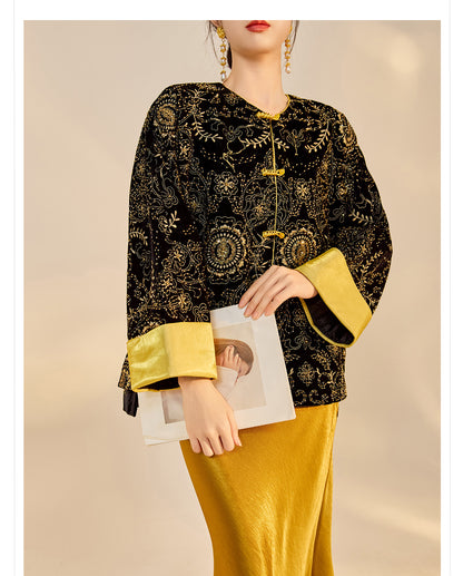 Retro Sequin Embroidered Zen Chinese Style Autumn Jacket