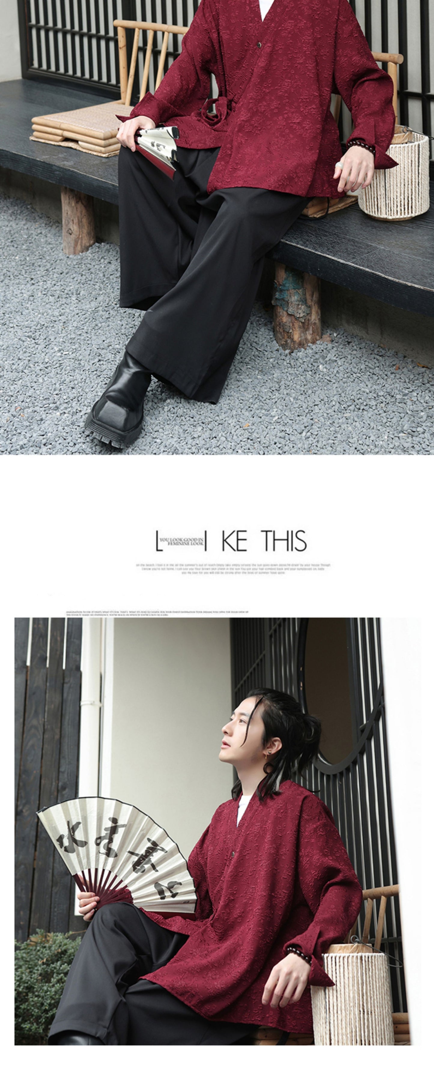 Mens Chinese Style Cardigan Hanfu Button Up Cotton Linen Jacket