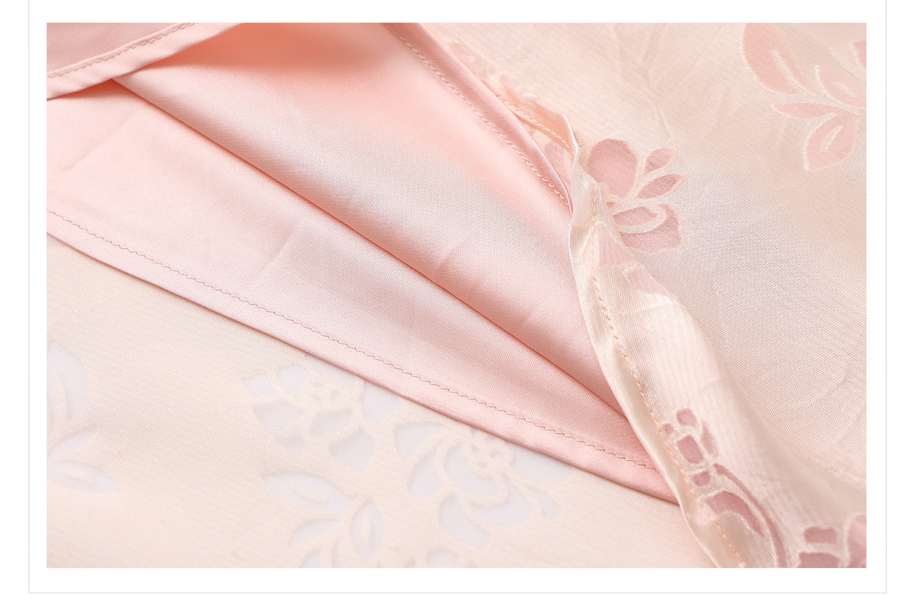 Elegant National Style Rayon Jacquard Embroidered Long Camisole Dress