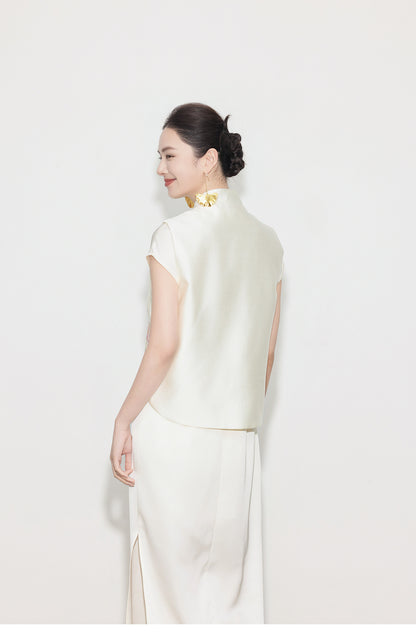 Elegant Chinese Style Design Sense Vest Top