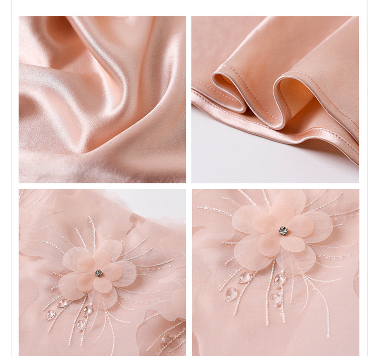 New Chinese Style Beaded Floral Acetate Top | Elegant Short Camisole