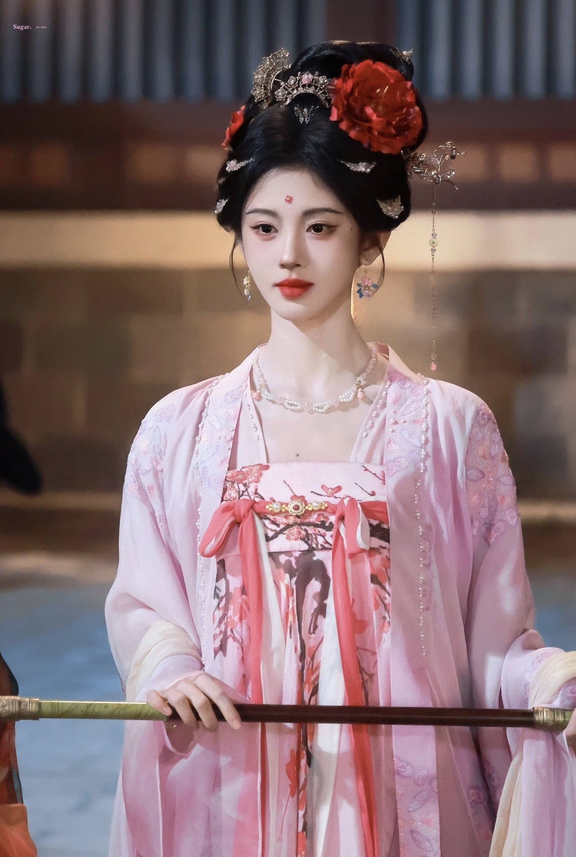 Elegant Ancient Costume Perm Flower Hairpin Hanfu Tang Style Hair Accessory