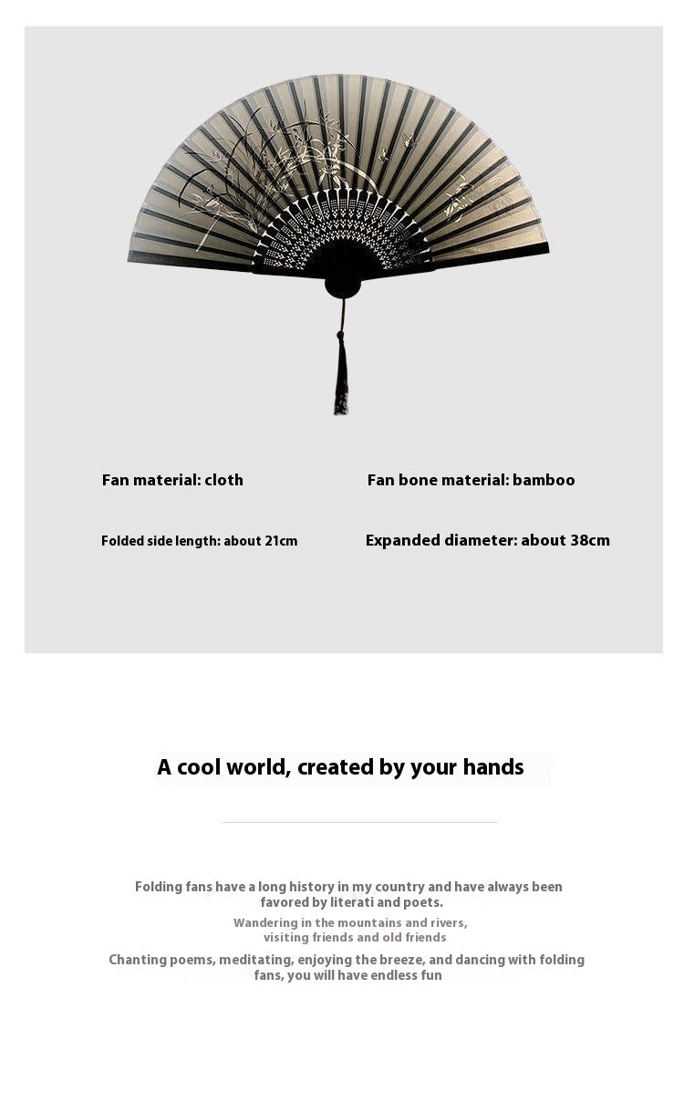 Ancient Style Summer Folding Fan — Small Chinese Dance Handheld Fan