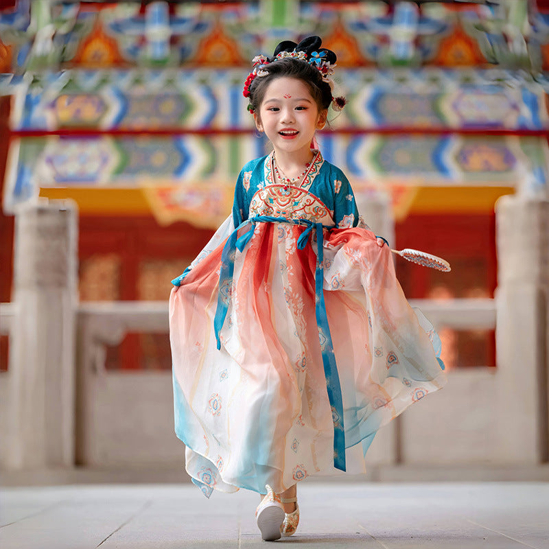 Girls’ Spring Autumn Hanfu | High-End Fairy Ru Skirt National Style Dress