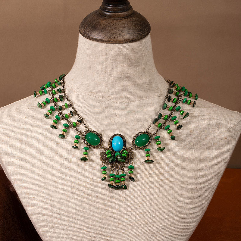 Exotic Ancient Style Hair Ornament Set | Hanfu Earrings Necklace Hair Accessory