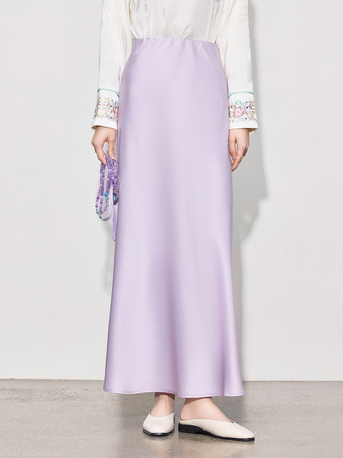 Elegant Smooth Satin Mermaid Long Skirt