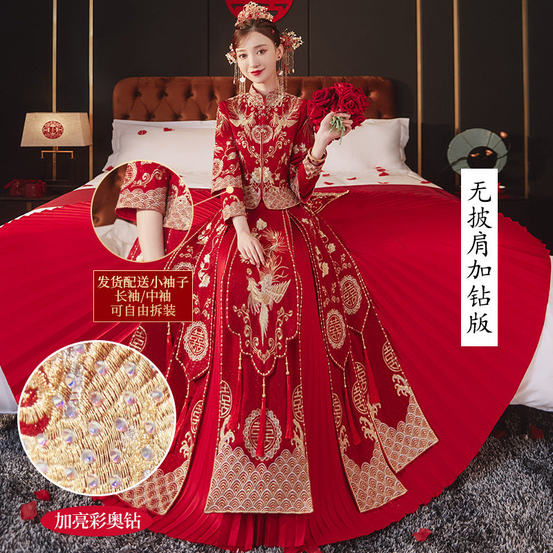 Chinese Wedding Dress Dragon Phoenix Xiuhe Bride & Groom Set
