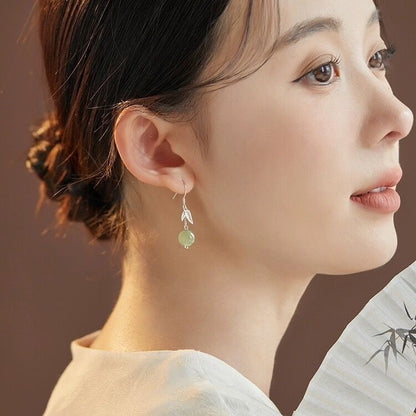 Ancient Style Bamboo Shadow Earrings — Elegant Chinese Style Gift Earrings