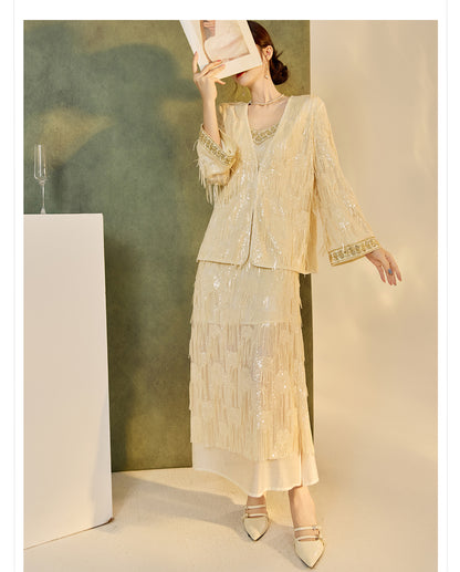 Autumn High-End Embroidered Tassel Cardigan | New Chinese Style Top