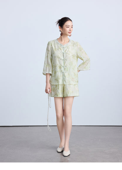 Luxury Embroidered Chinese Style Two-Piece Outfit