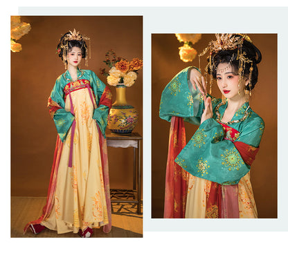 Oriental Ancient Hanfu Set — Spring Flowing Hezi Skirt Outfit