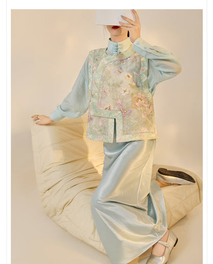 Embroidered Mulberry Silk Vest – New Chinese Style Women's Top