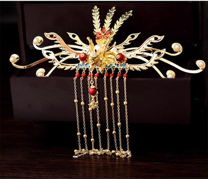 Xiuhe Clothing Phoenix Crown Xiapai Bride Dragon Phoenix Gown Headwear