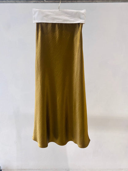 Elegant Satin Midi Mermaid Skirt, Slimming Design