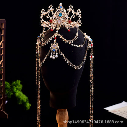 Ancient summer style hair crown tassel hair accessories