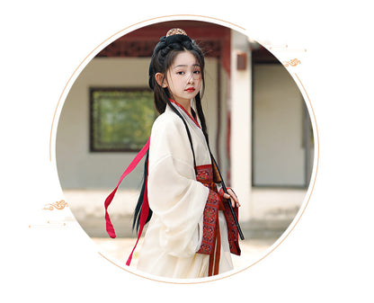 Girls’ Summer Hanfu | Wei Jin Style Daily Warring States Robe Fairy Dress