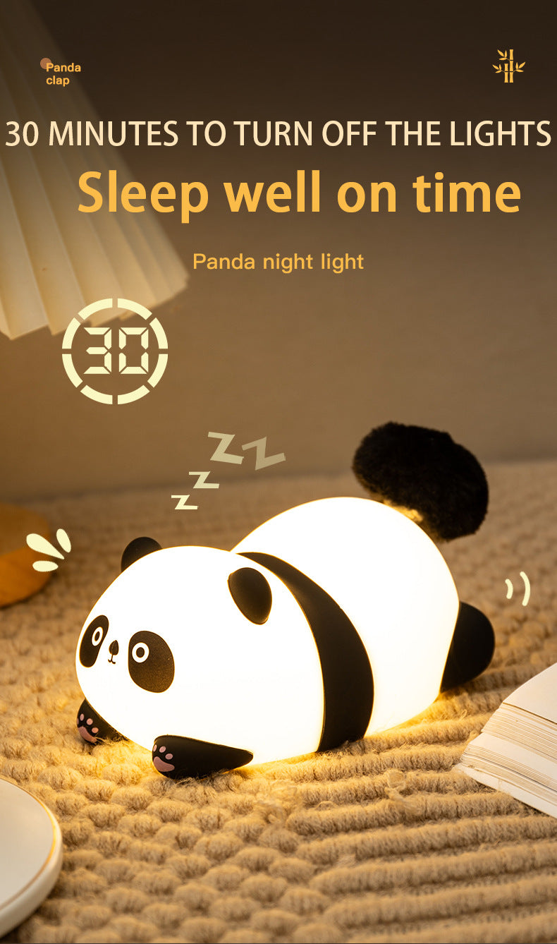 Furry Fun Panda Lamp USB Night Light Cute Bedside Gift Lamp
