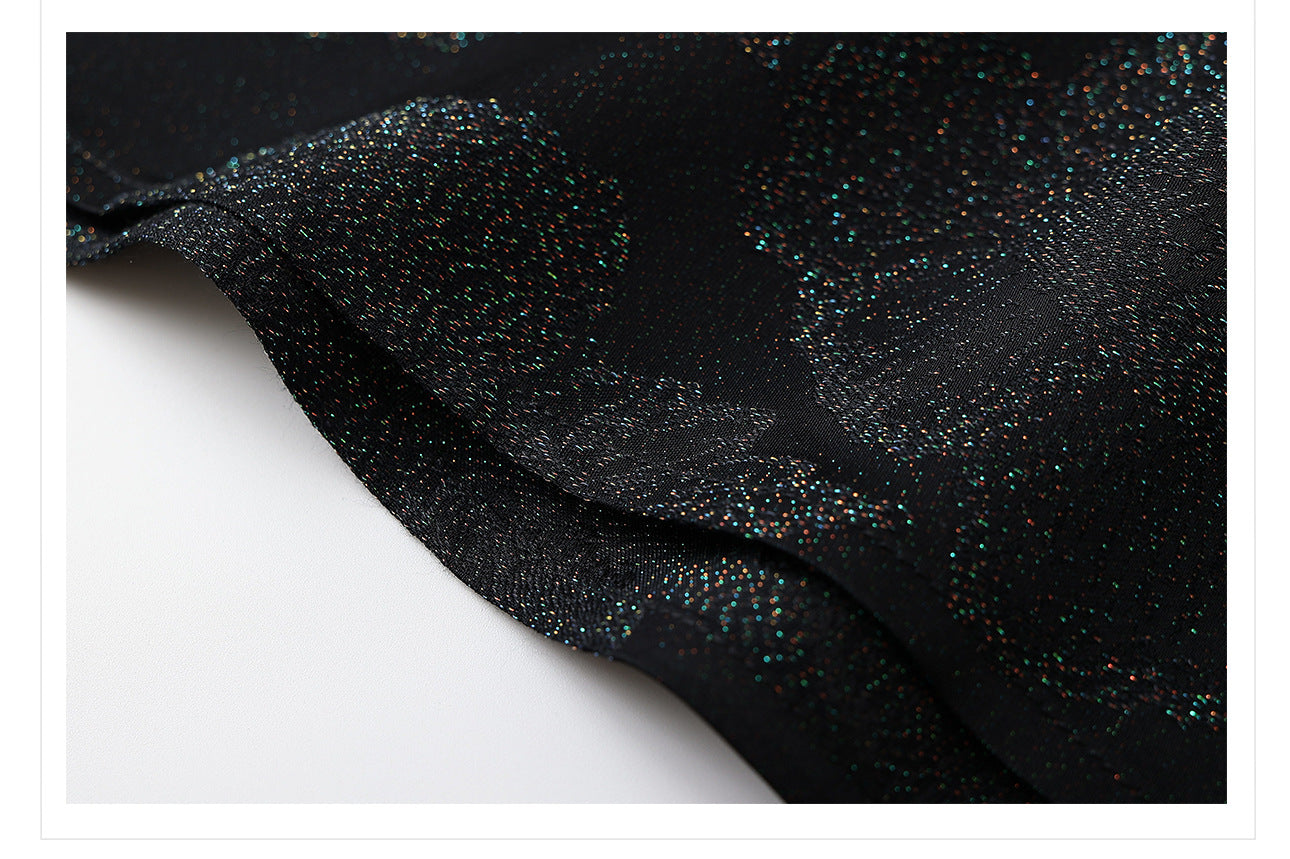 Velvet Burnout Jacket & Printed Cardigan Dress Set for Autumn