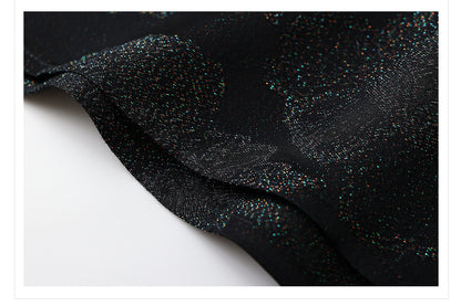 Velvet Burnout Jacket & Printed Cardigan Dress Set for Autumn