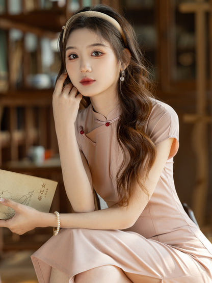 2025 Spring Summer Cheongsam – Slim Fit Artistic Chinese Dress