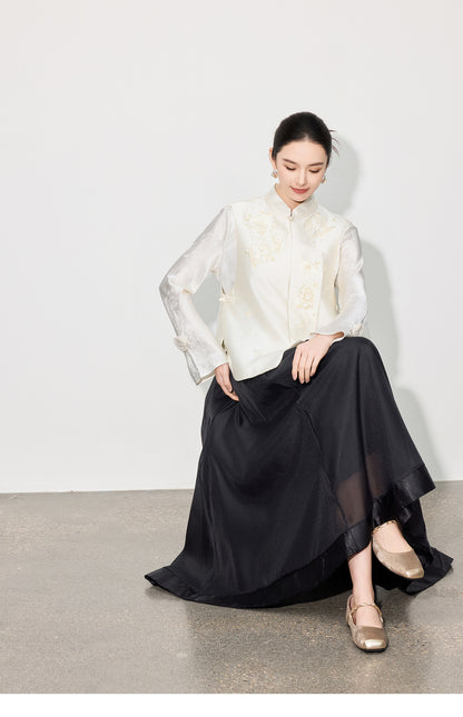 High-End Solid Color Long Skirt — Timeless A-Line Silhouette