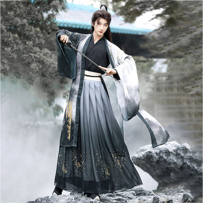 Unisex Jin Dynasty Hanfu Cross Collar Top Daily Wear Ancient Style