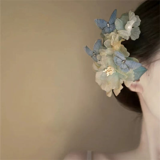 Dreamy Cloud Peony Handmade Silk Flower Hairpin Fairy Hanfu Hair Accessory