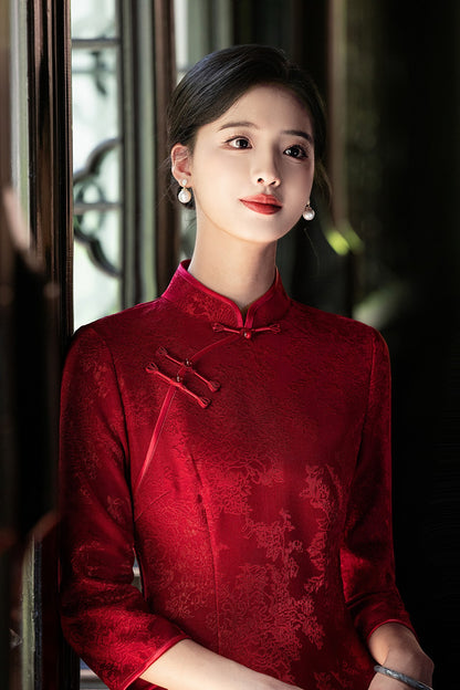 Retro Republic of China Style Qipao – Toasting & Family Occasion Dress