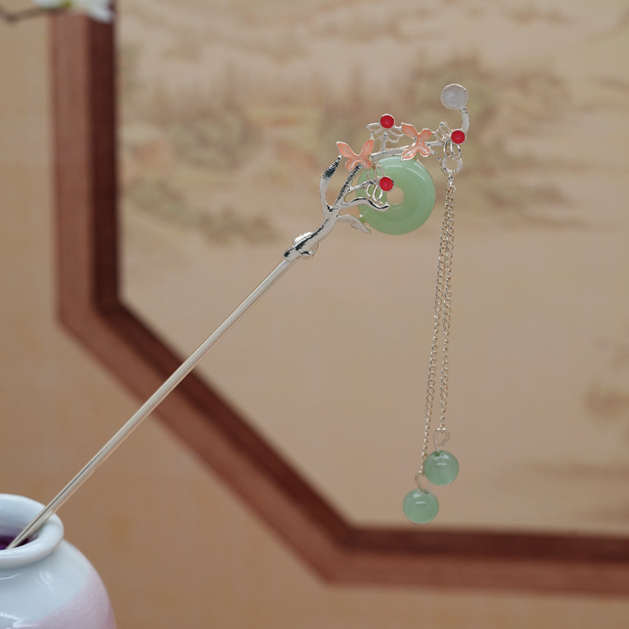 Butterfly Tassel Hairpin | New Chinese Style Elegant Hanfu Step Hair Accessory