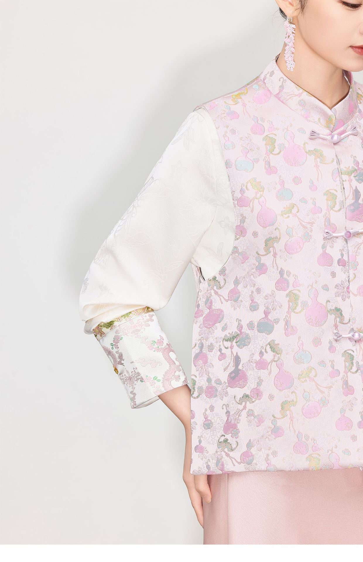 Stylish Retro Jacquard Vest Top for Women